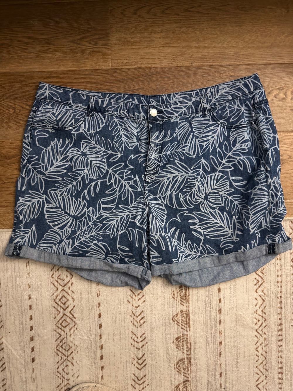Lane Bryant Floral Jeans Shirt